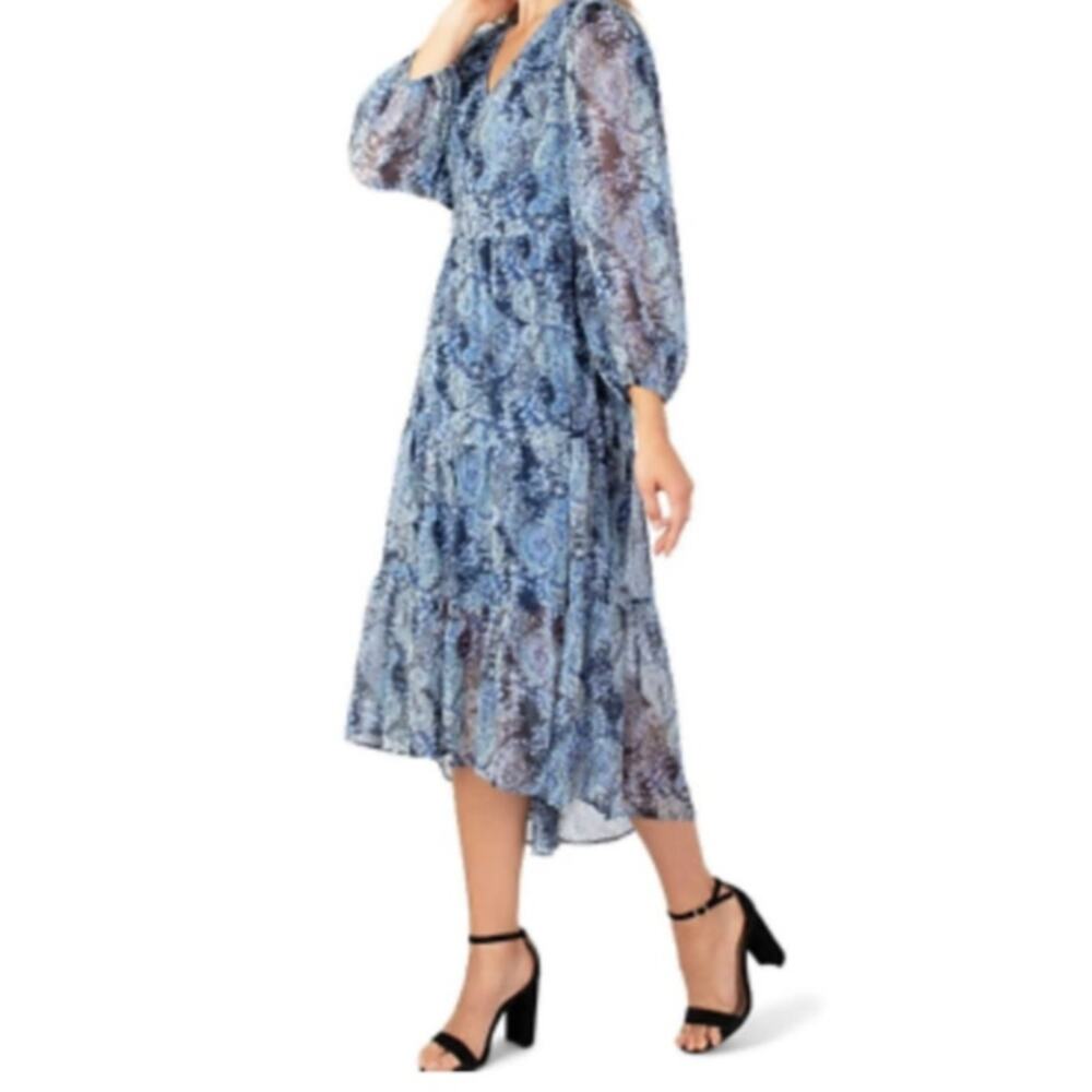 Joie Limited Edition Parisian Paisley Printed Maxi Dress Blue sz M